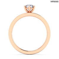 18K GOLD SOLITAIRE DIAMOND RING WITH PASTEL YELLOW ENAMEL