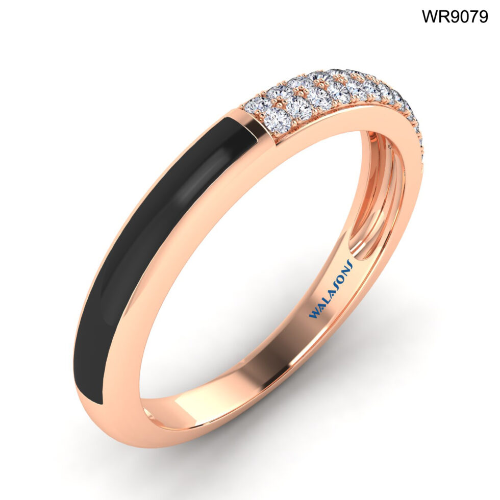 18K GOLD RING WITH BLACK ENAMEL