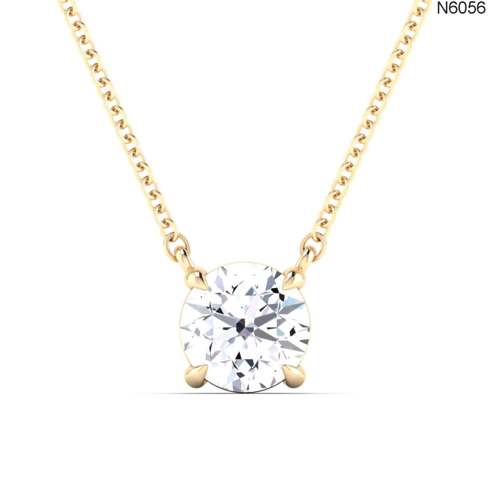 0.27 CT SOLITAIRE DIAMOND PENDANT WITH ADJUSTABLE CHAIN