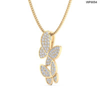 0.29 CT DIAMOND PAIR BUTTERFLY PENDANT WITH CHAIN
