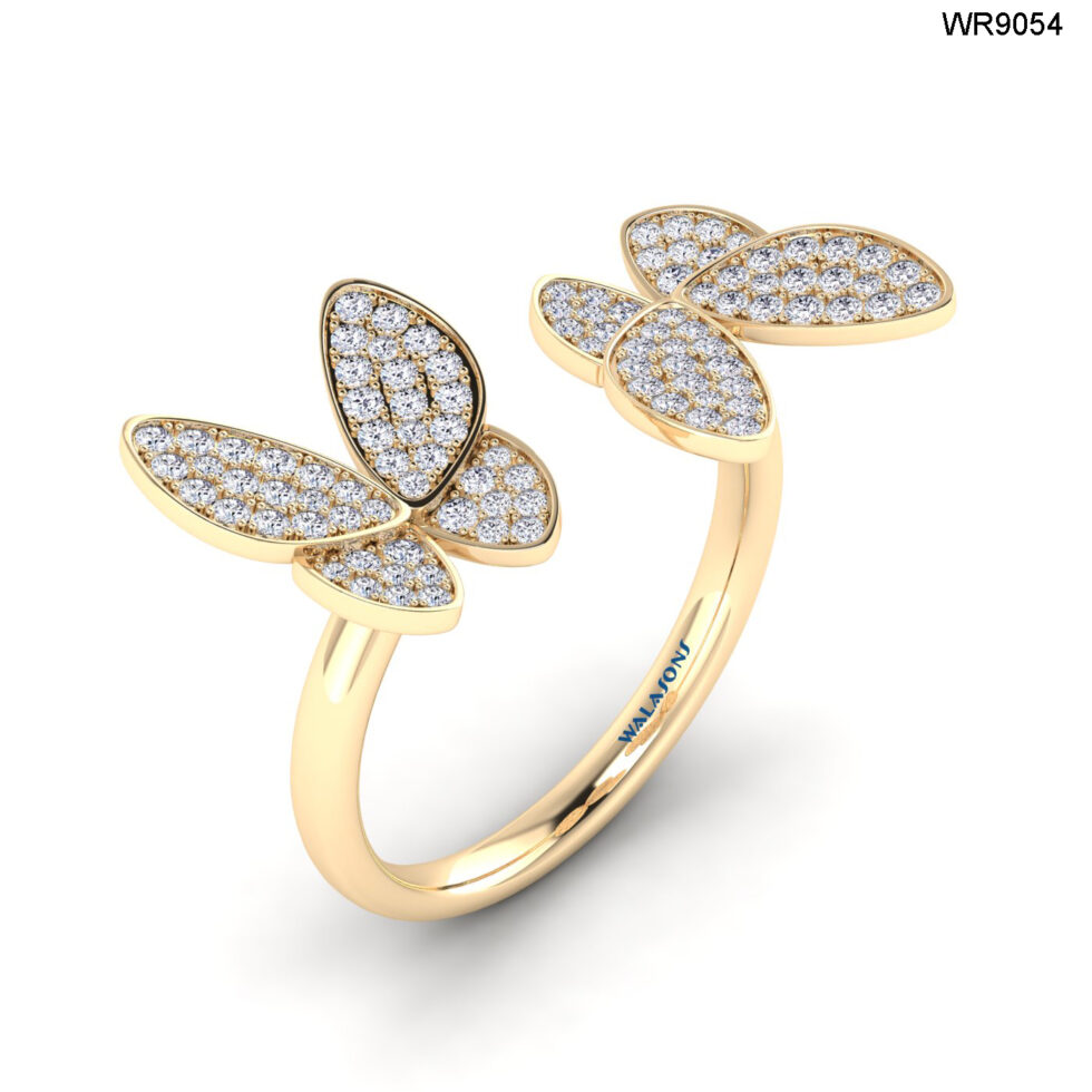 0.41 CT DIAMOND PAIR BUTTERFLY RING