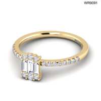 0.36 CT CLUSTER ILLUSION SETTING DIAMOND RING WITH SIDE STONE