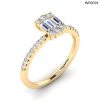 0.36 CT CLUSTER ILLUSION SETTING DIAMOND RING WITH SIDE STONE