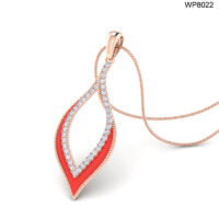 18K GOLD PENDANT WITH RED ENAMEL